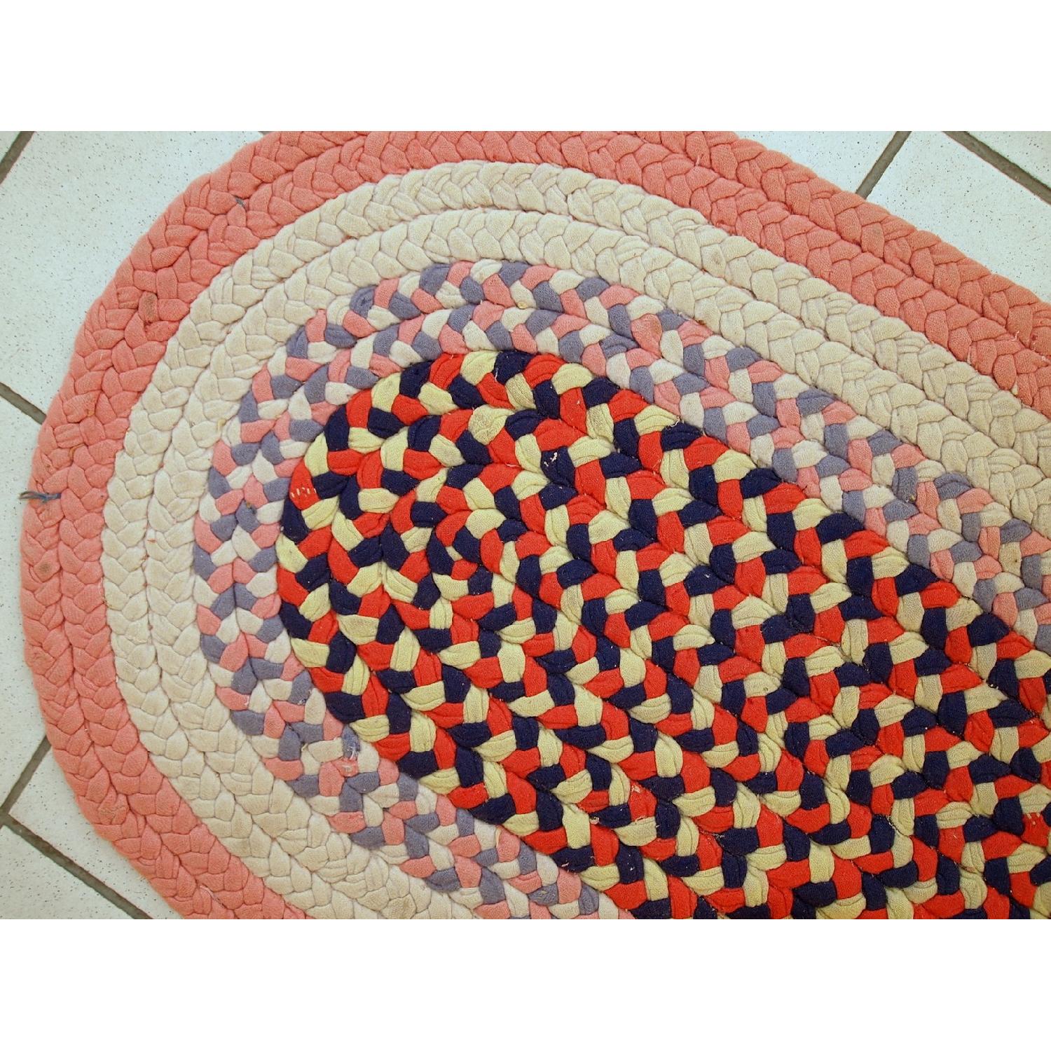 Antique 1920s American Braided Rug - image-1