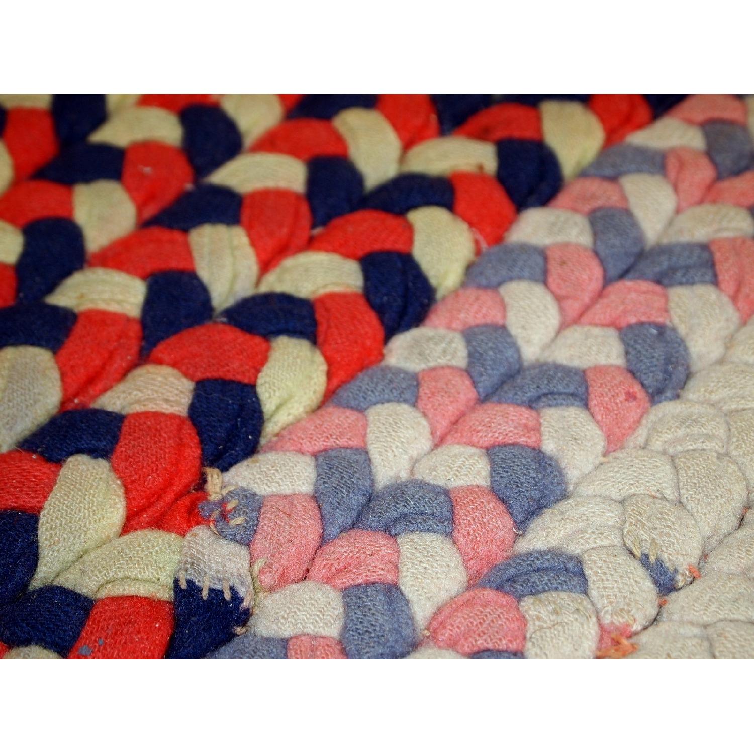 Antique 1920s American Braided Rug - image-4