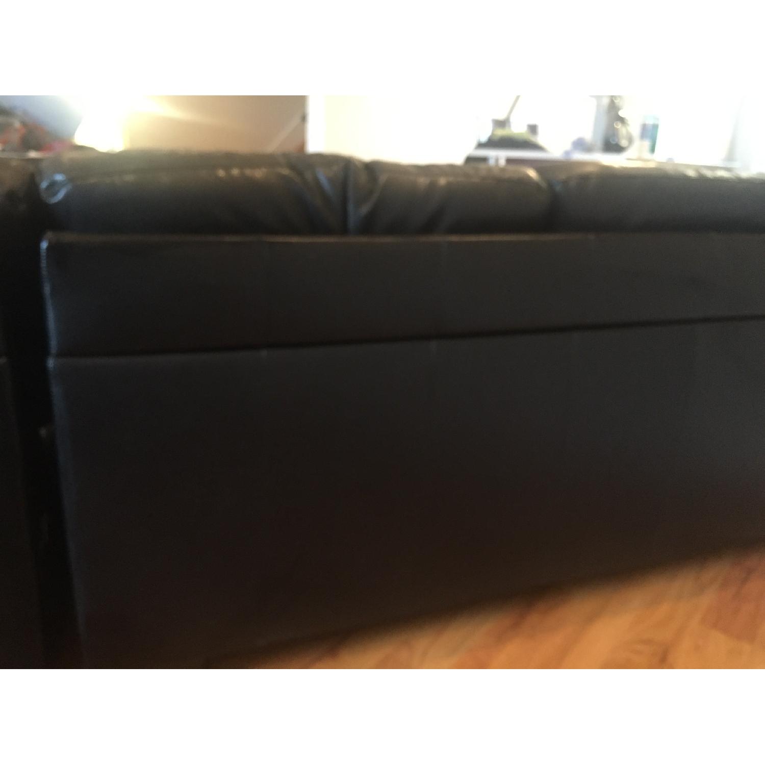 Baxton Studio Black Leather Sectional Sofa - image-4