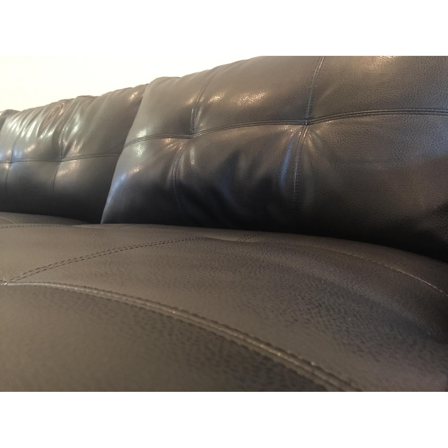Baxton Studio Black Leather Sectional Sofa - image-6