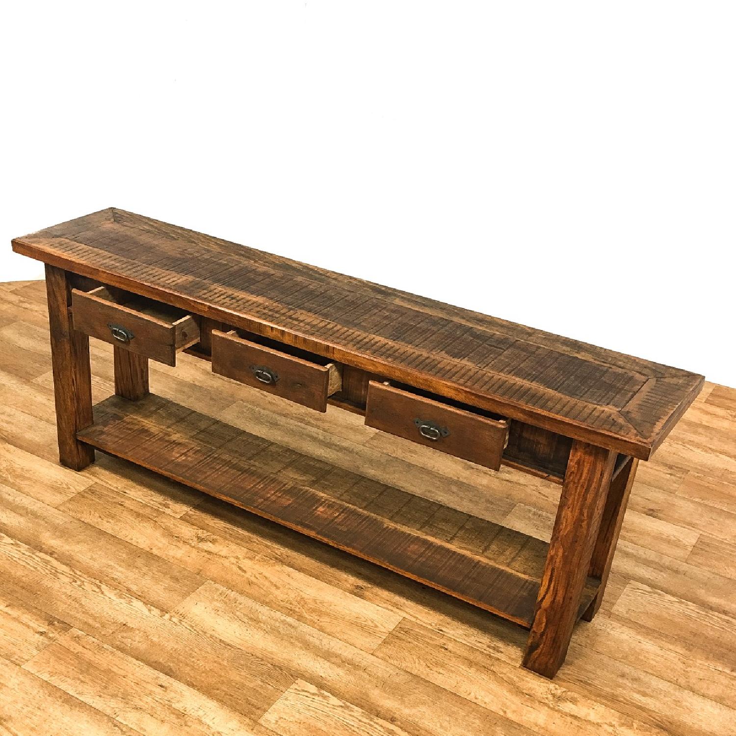 Handmade Reclaimed Wood 3 Drawer Console Table AptDeco