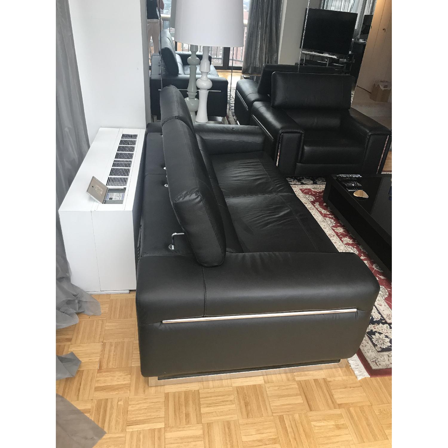 Modani Modern Italian Leather Sofa w/ Adjustable Back - image-3