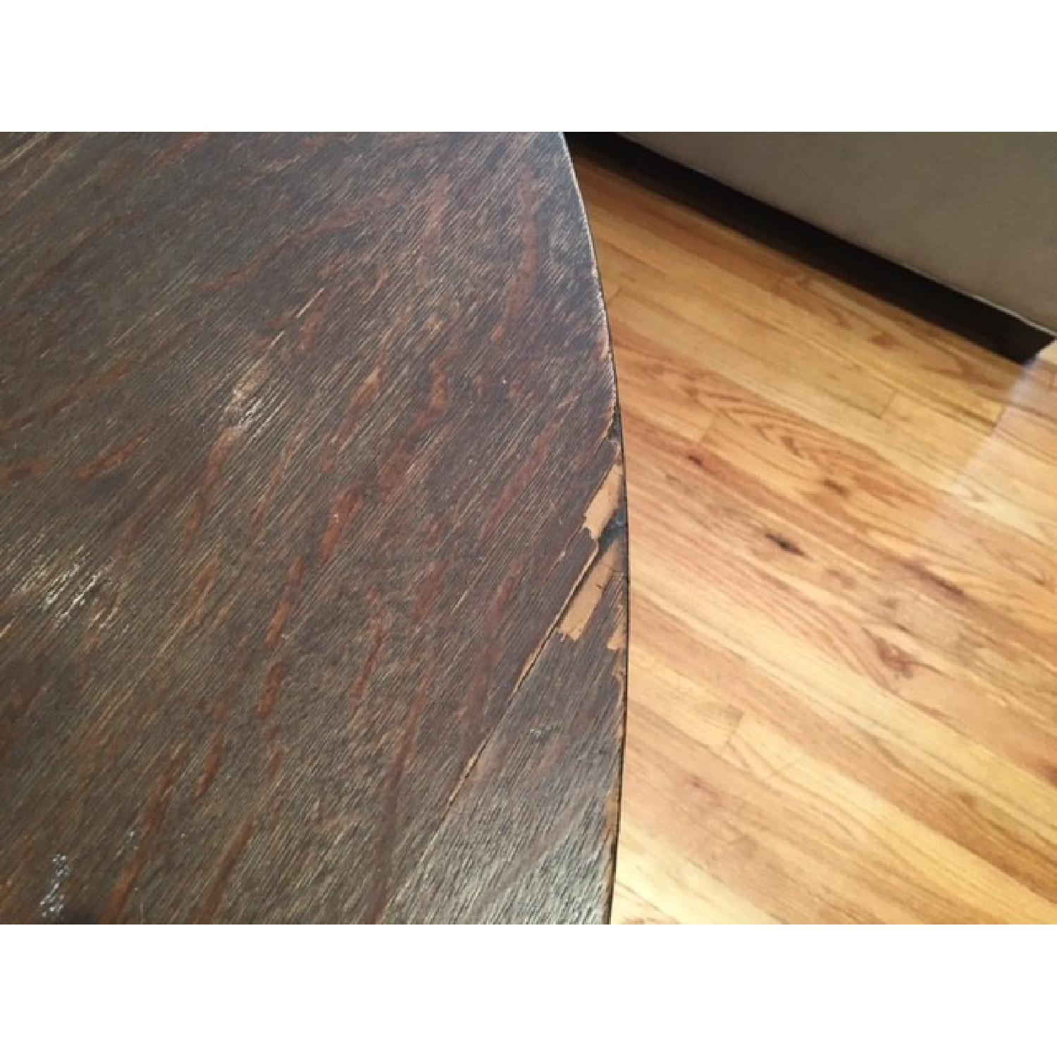 Antique Tiger Oak Pedestal Table - image-5