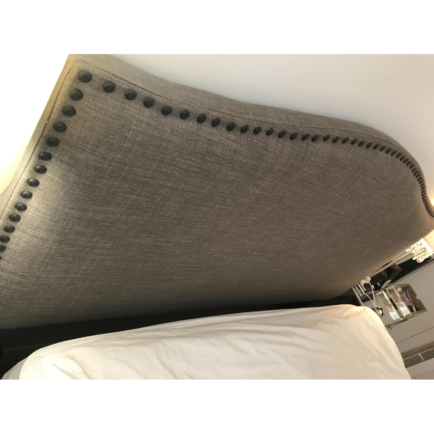 Queen Nailhead Fabric Headboard - image-3