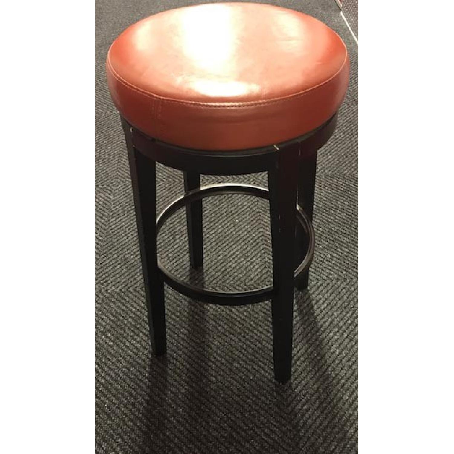 Pier 1 Stratmoor Black + Tan Swivel Bar Stools AptDeco