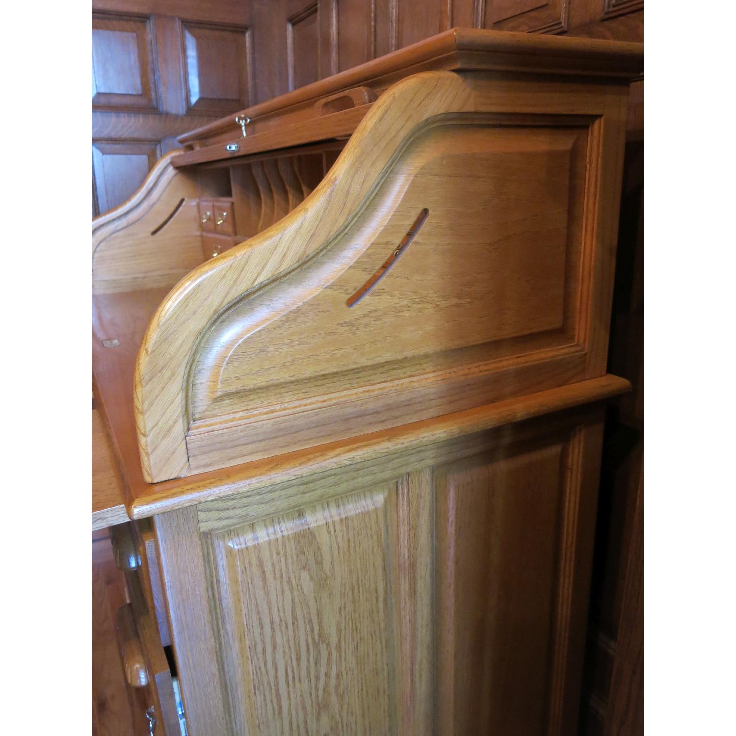 Gothic Cabinet Craft Oak Roll Top Desk - image-12