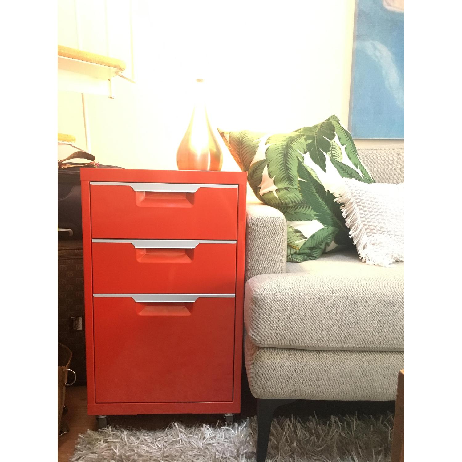 Cb2 Bright Orange 3-Drawer Filing Cabinet - image-1