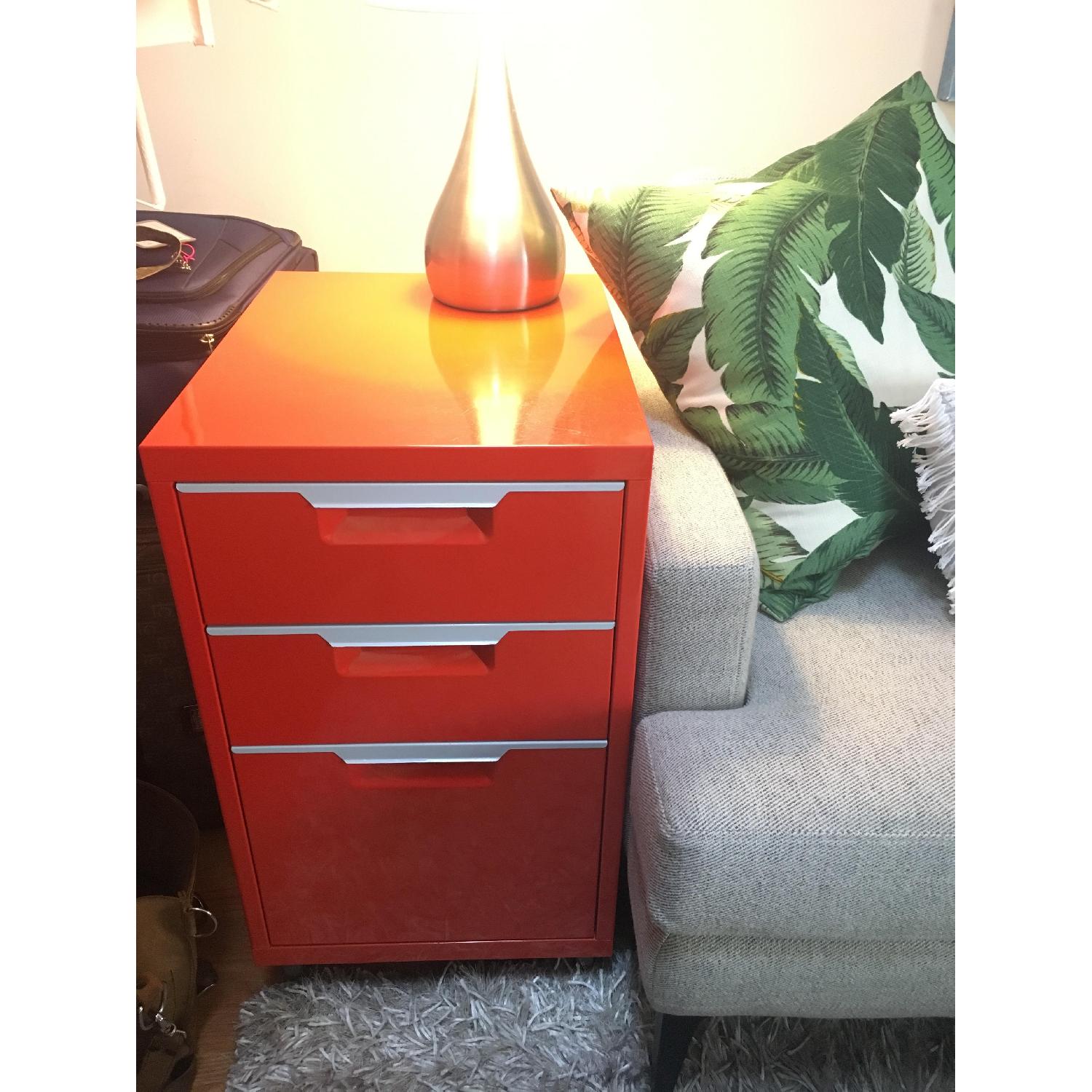 Cb2 Bright Orange 3-Drawer Filing Cabinet - image-2