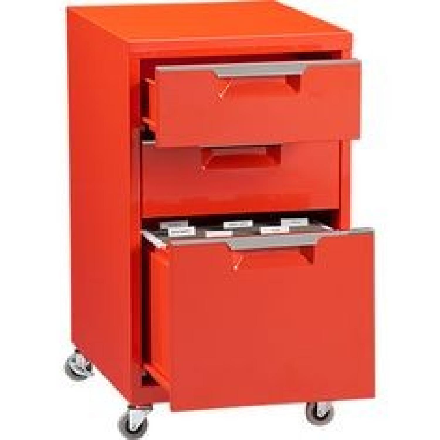 Cb2 Bright Orange 3-Drawer Filing Cabinet - image-9