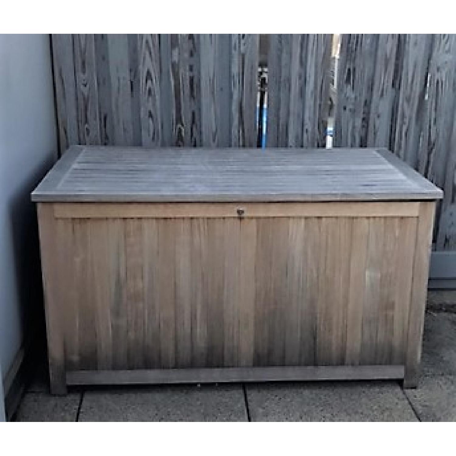 Frontgate Teak Cushion Storage Chest - image-1