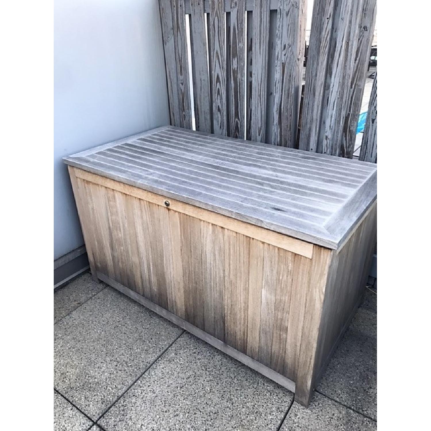 Frontgate Teak Cushion Storage Chest - image-3