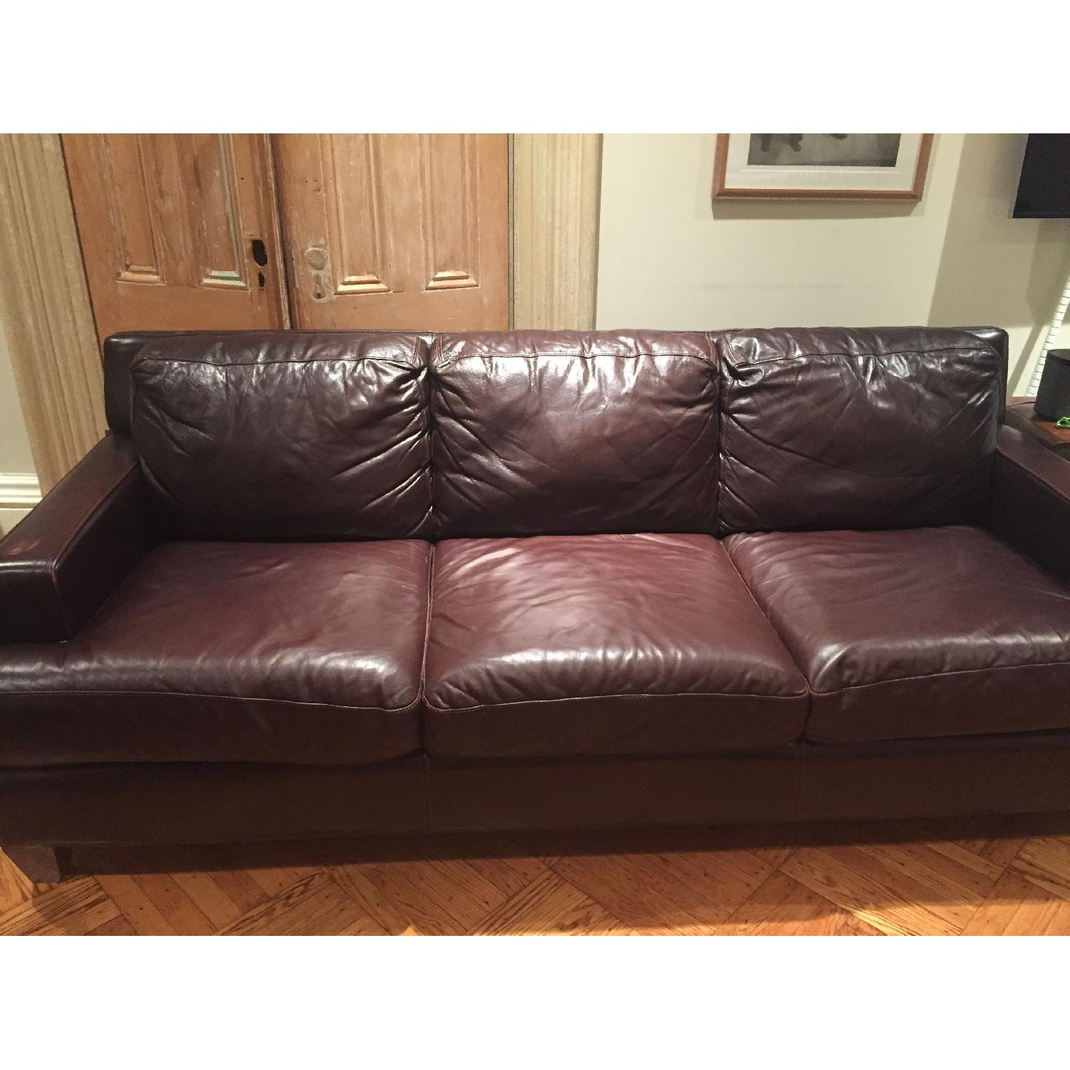 Brown Leather Sofa - image-1
