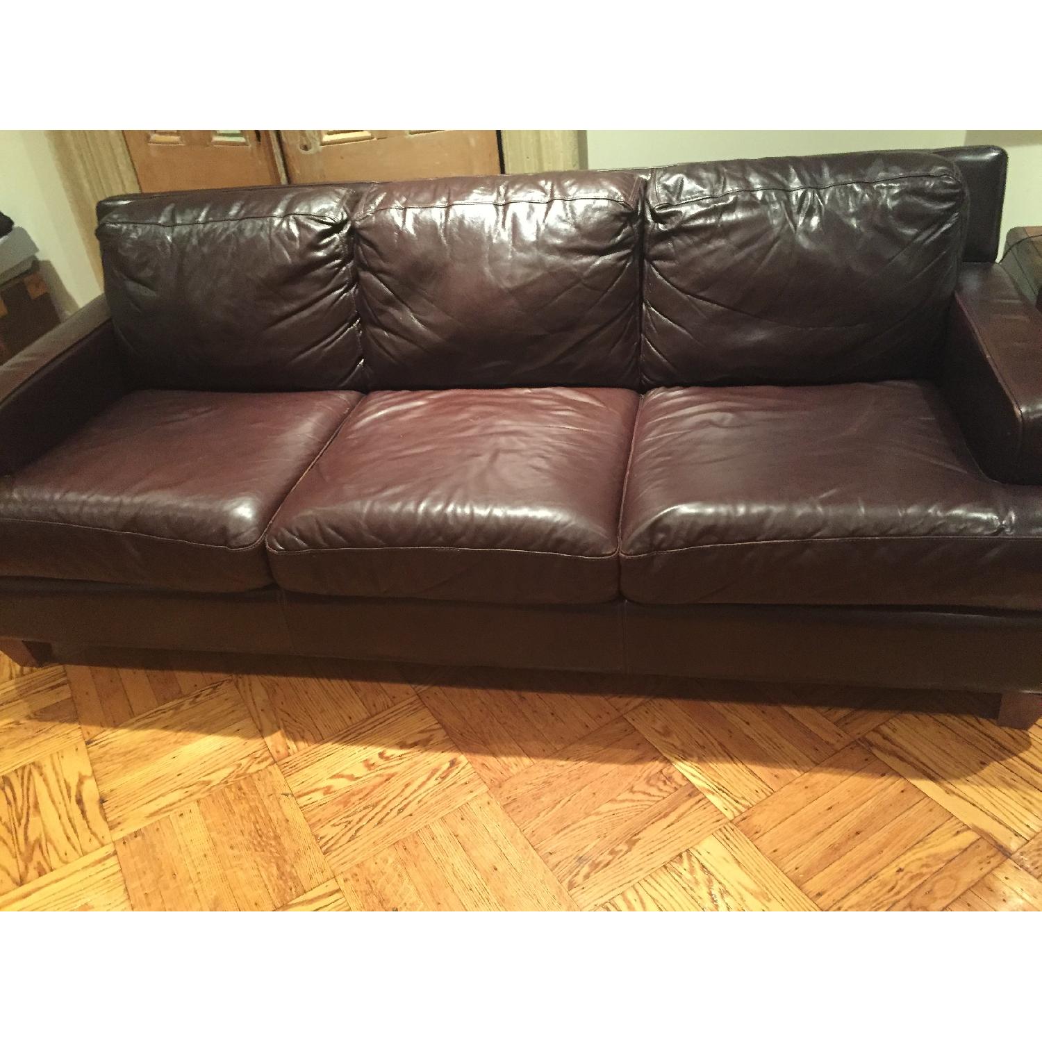 Brown Leather Sofa - image-2