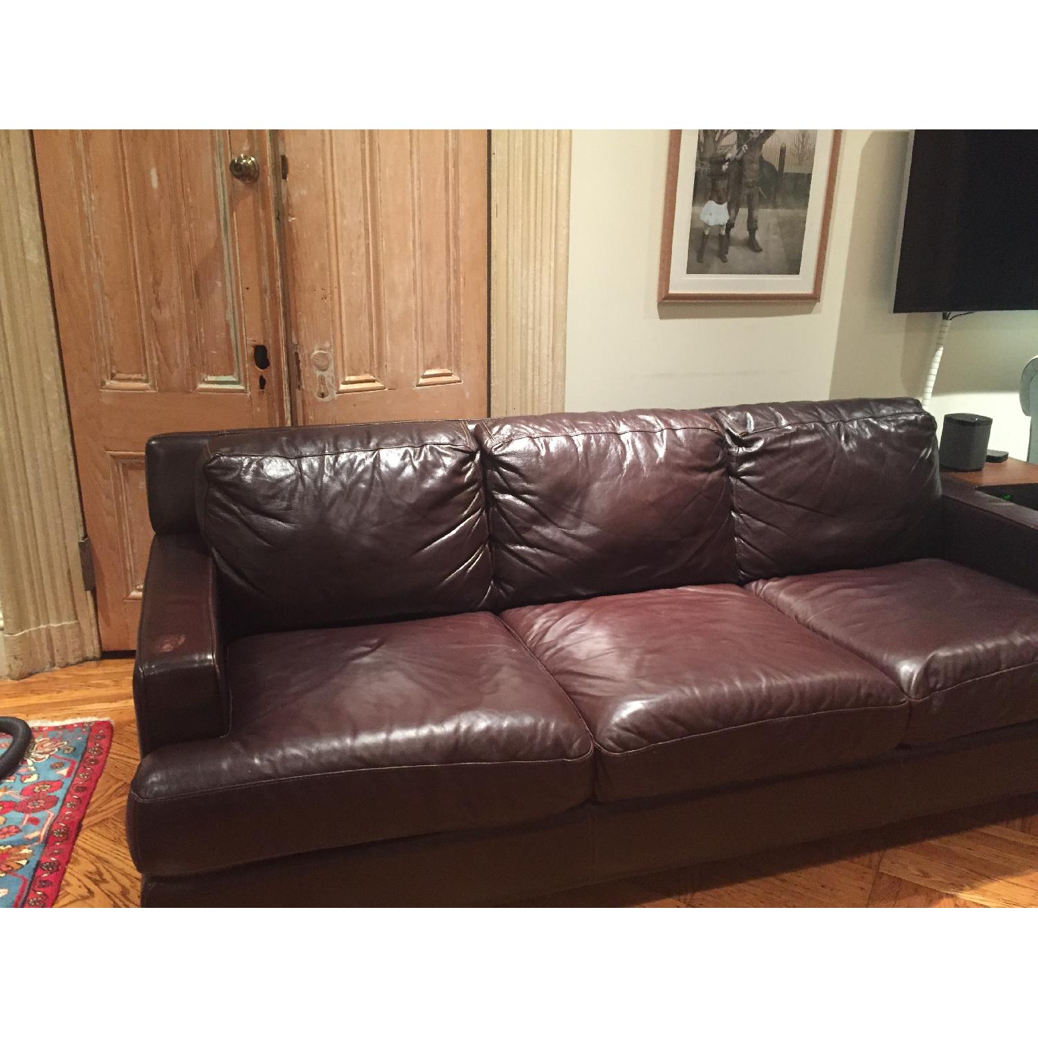 Brown Leather Sofa - image-3