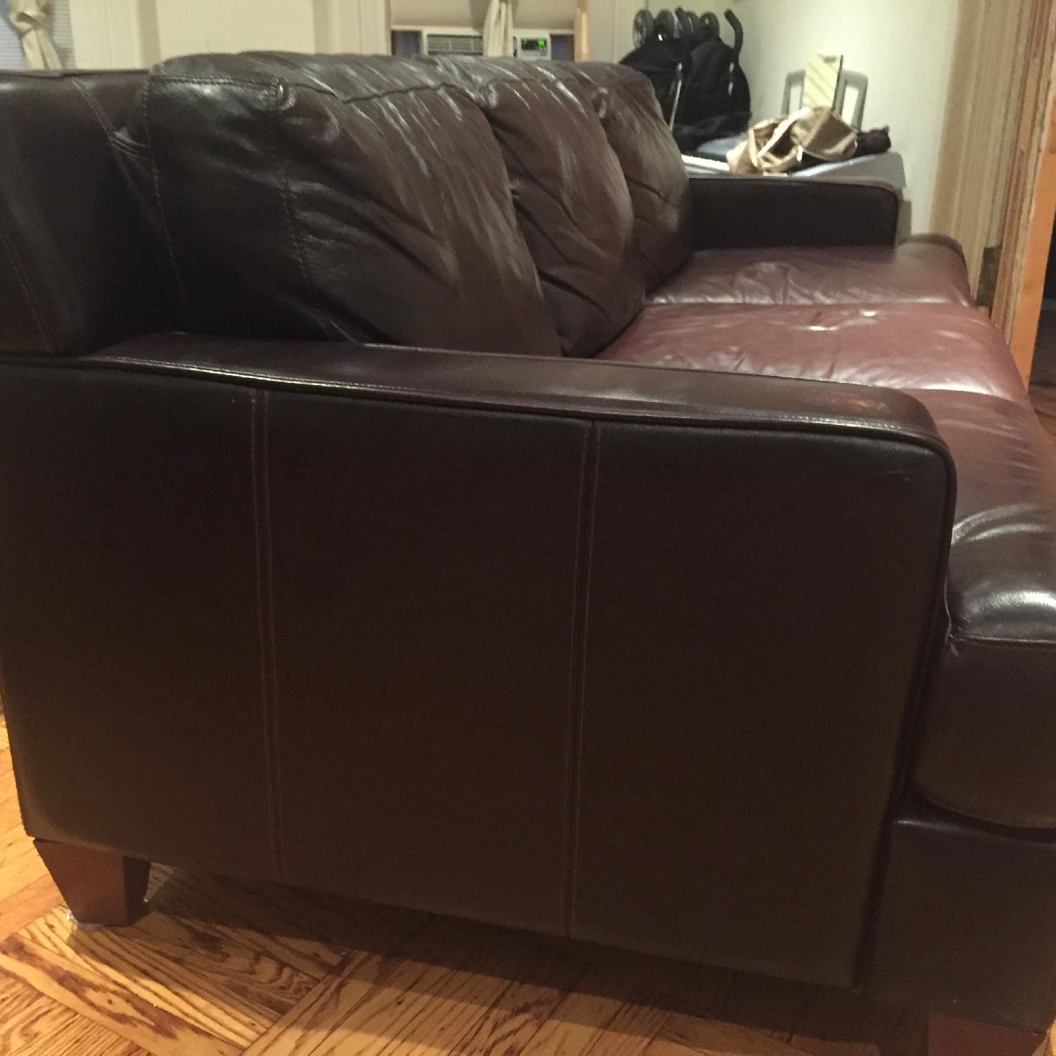 Brown Leather Sofa - image-5