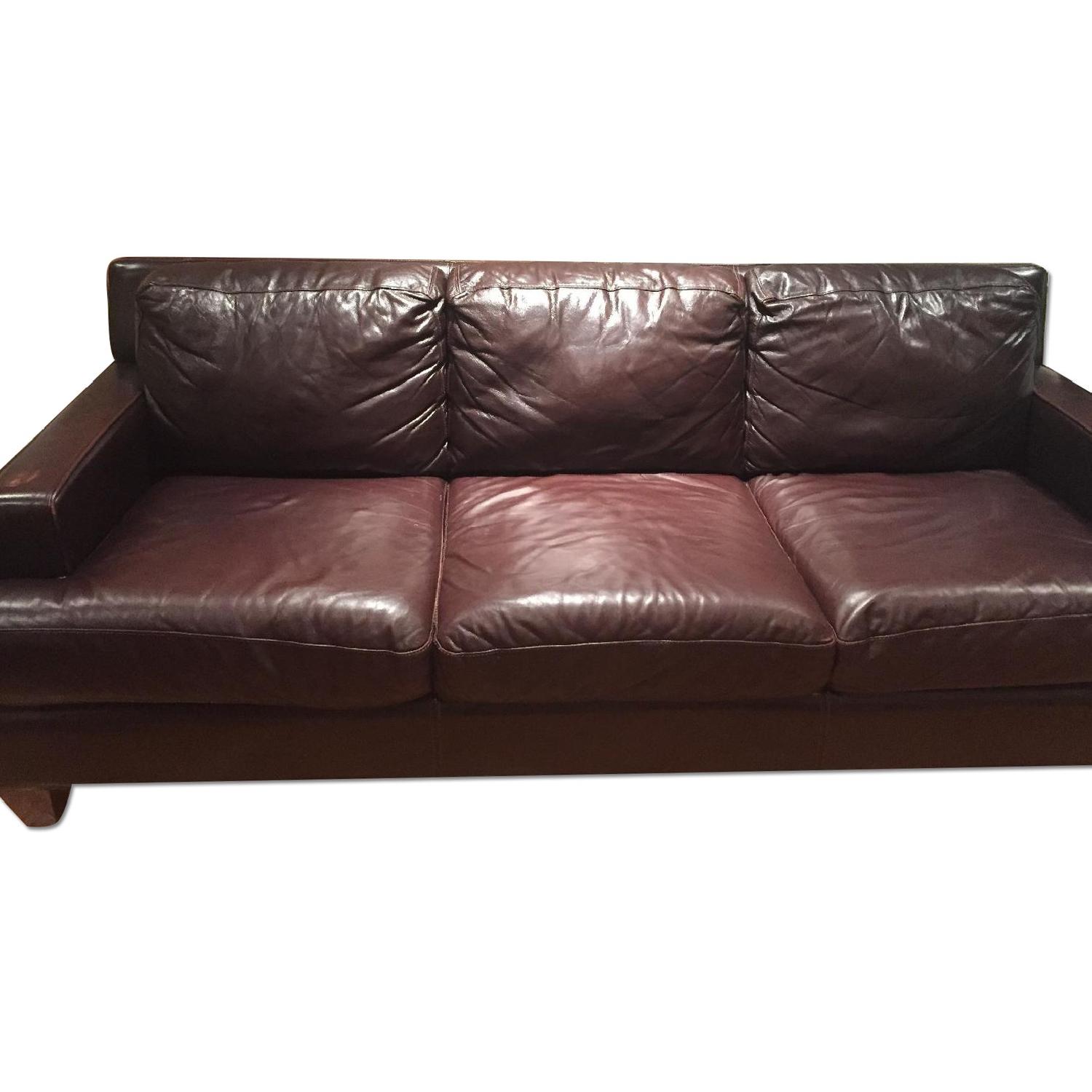 Brown Leather Sofa - image-0