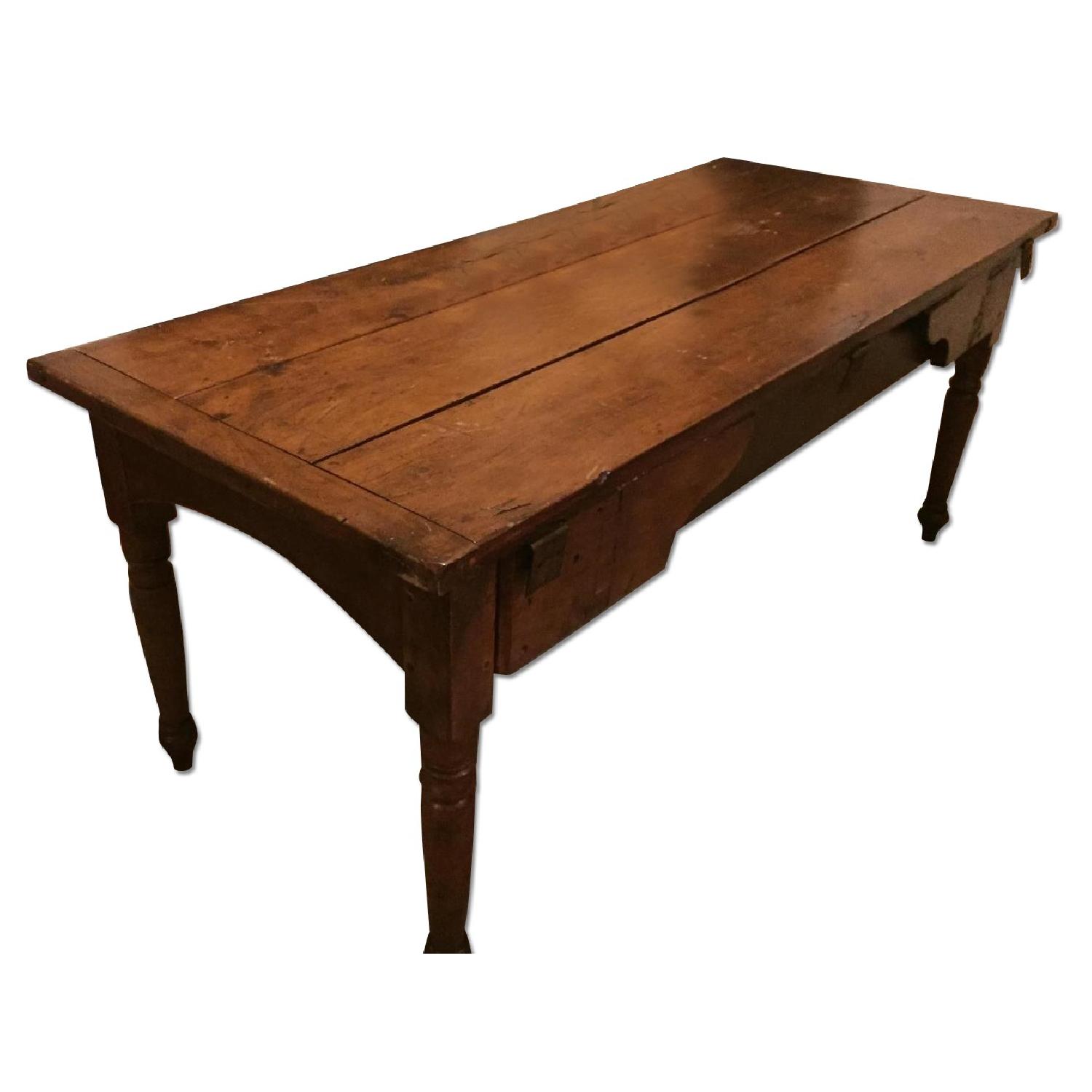 Rustic Library Table Rustic Old Library/Farm Table - AptDeco
