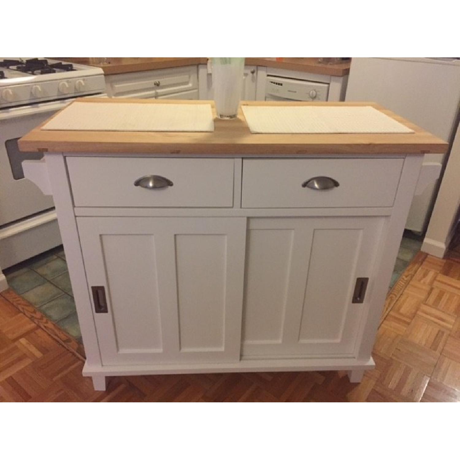 Crate & Barrel Belmont Kitchen Island in White - image-1