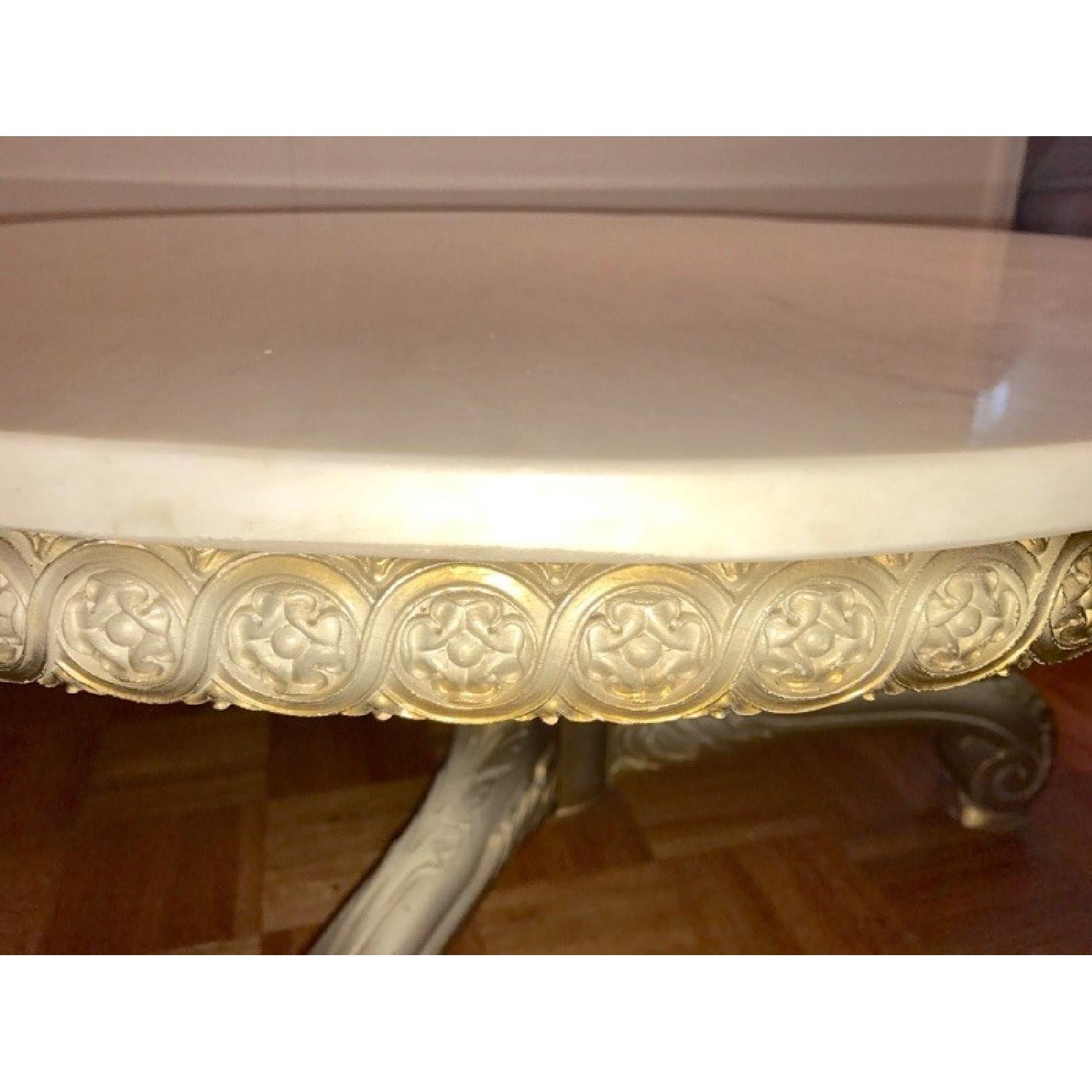 Hollywood Regency Marble top Coffee Table - image-5