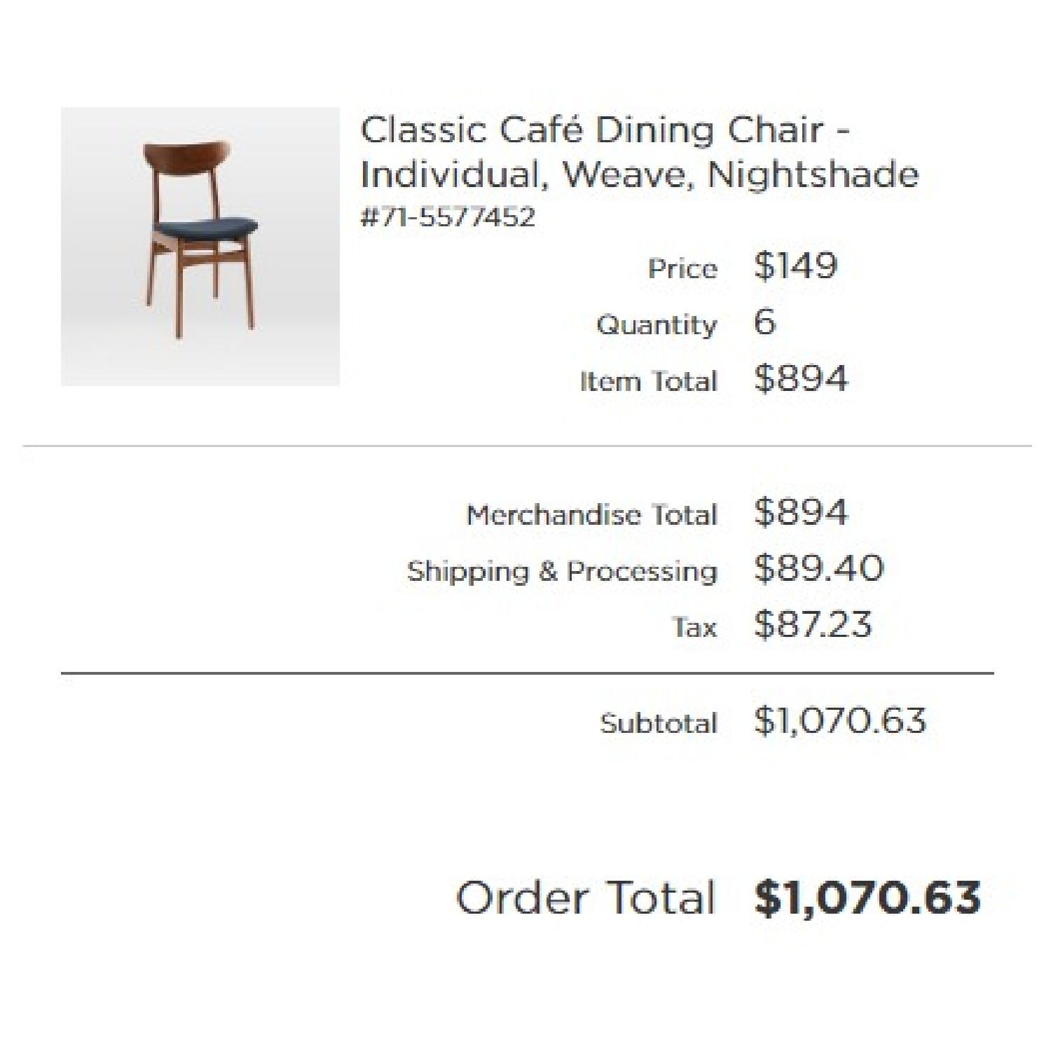 West Elm Classic Caf Weave Dining Chairs in Nightshade - image-2