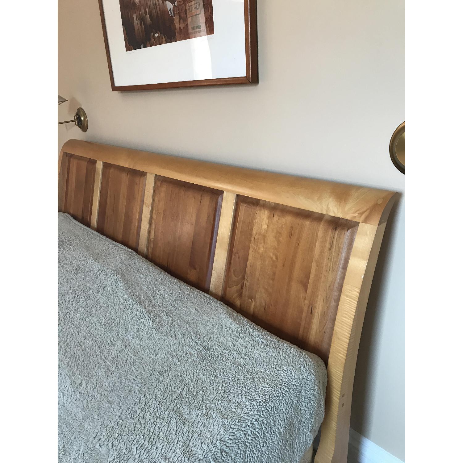 Crate & Barrel Copeland King Sleigh Bed + 2 Night Tables - image-3