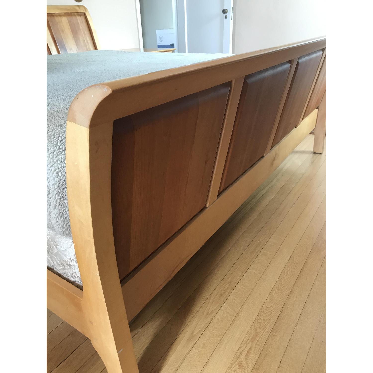 Crate & Barrel Copeland King Sleigh Bed + 2 Night Tables - image-7