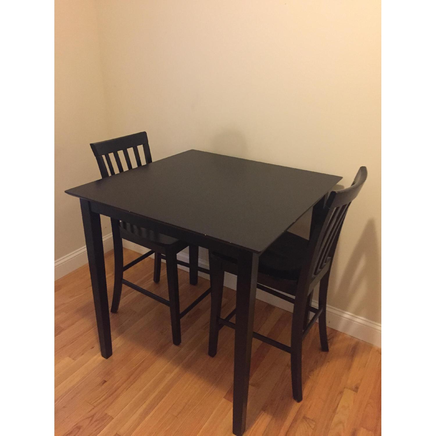 Black High-Top Table w/ 2 Chairs - image-1
