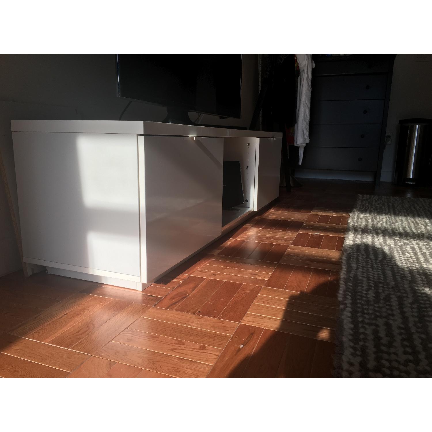 Ikea Byas TV Unit in High Gloss White - image-2