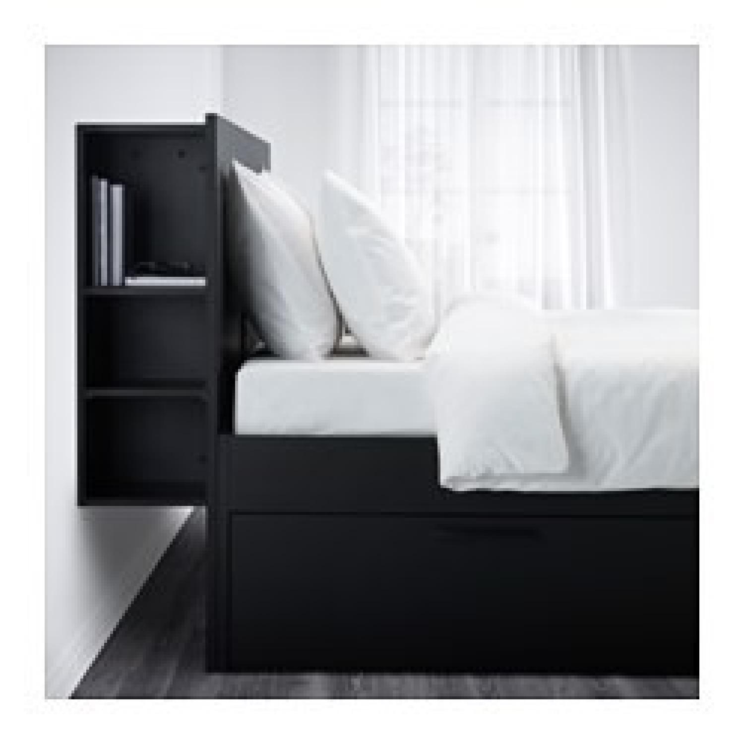 Ikea Brimnes Full Bed Frame w/ Storage Headboard & 4 Drawers - image-4