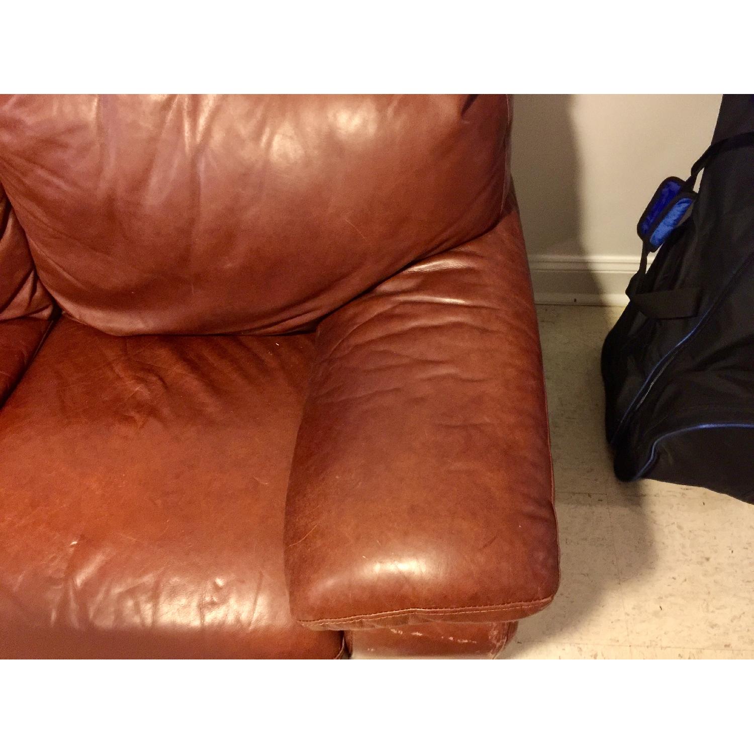 Maroon Leather Sofa - image-2