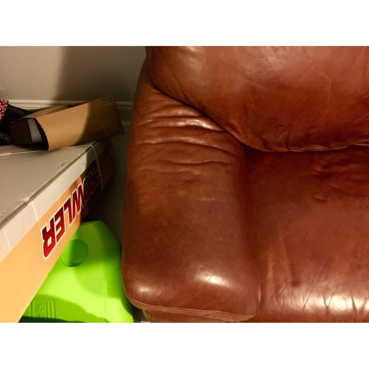 Maroon Leather Sofa - image-3