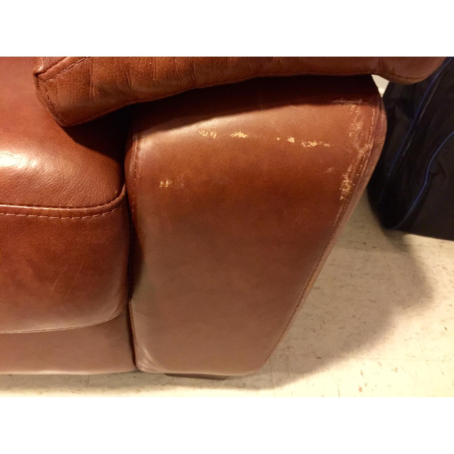 Maroon Leather Sofa - image-5