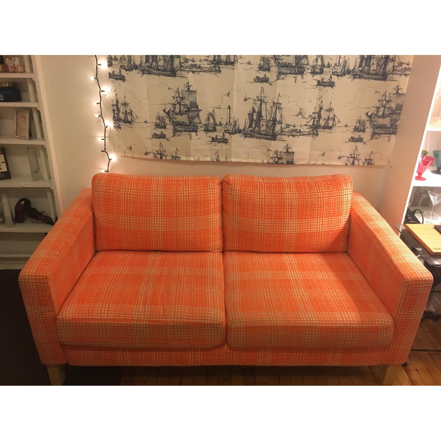 Ikea Orange & White Sofa - image-1
