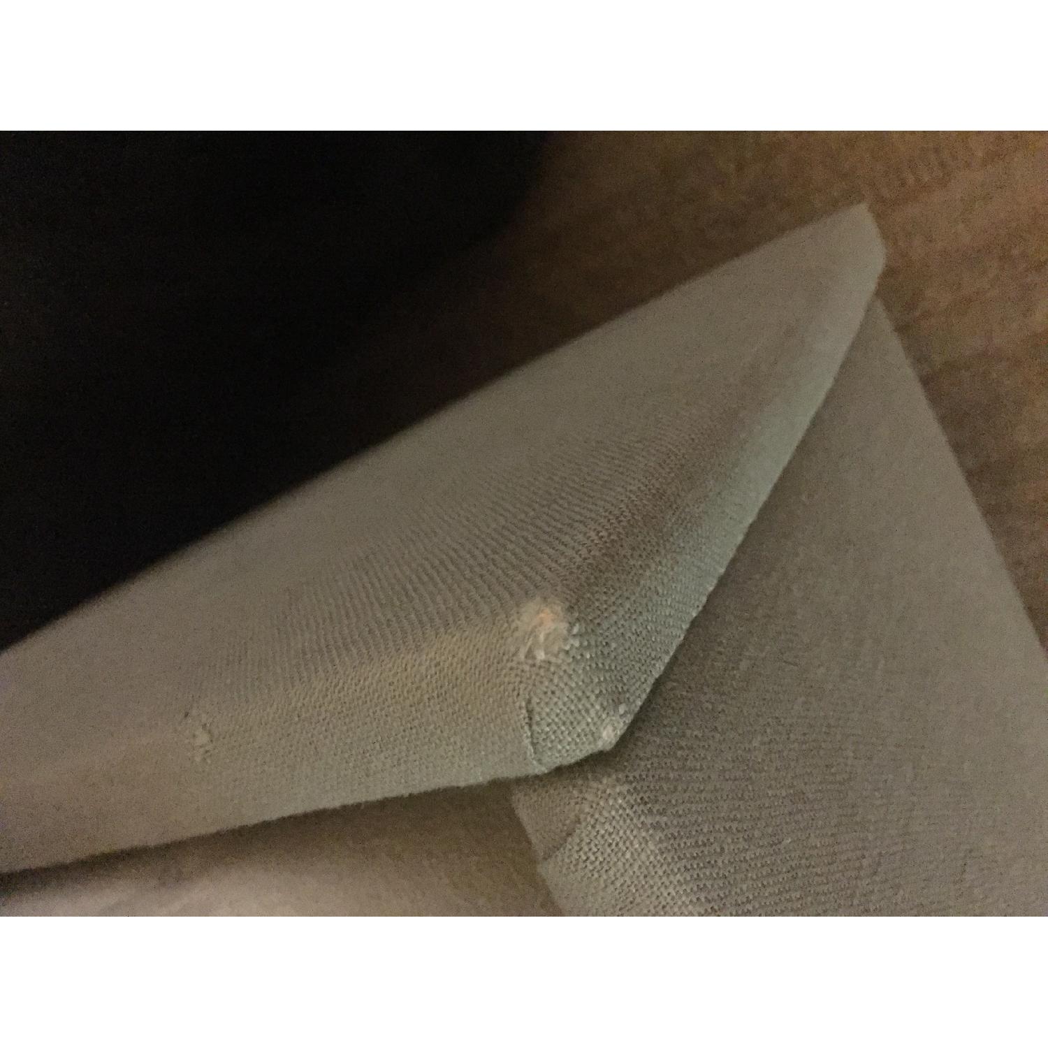 Gilt King Size Bed Frame w/ Grey Linen Headboard - image-1