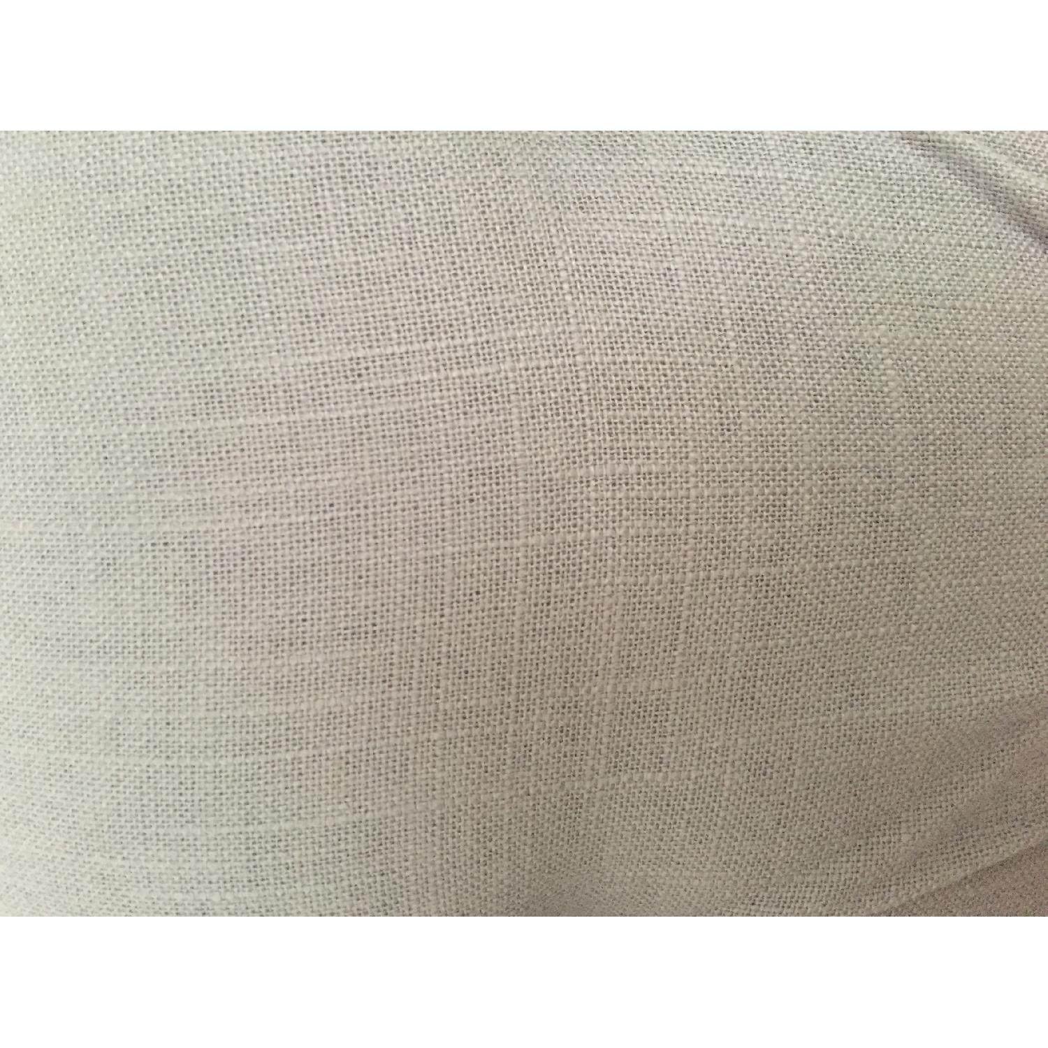 Gilt King Size Bed Frame w/ Grey Linen Headboard - image-4