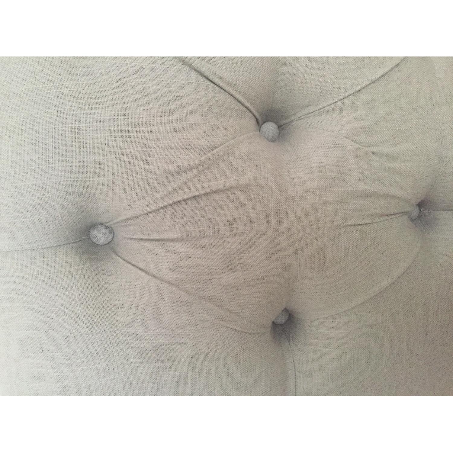 Gilt King Size Bed Frame w/ Grey Linen Headboard - image-6