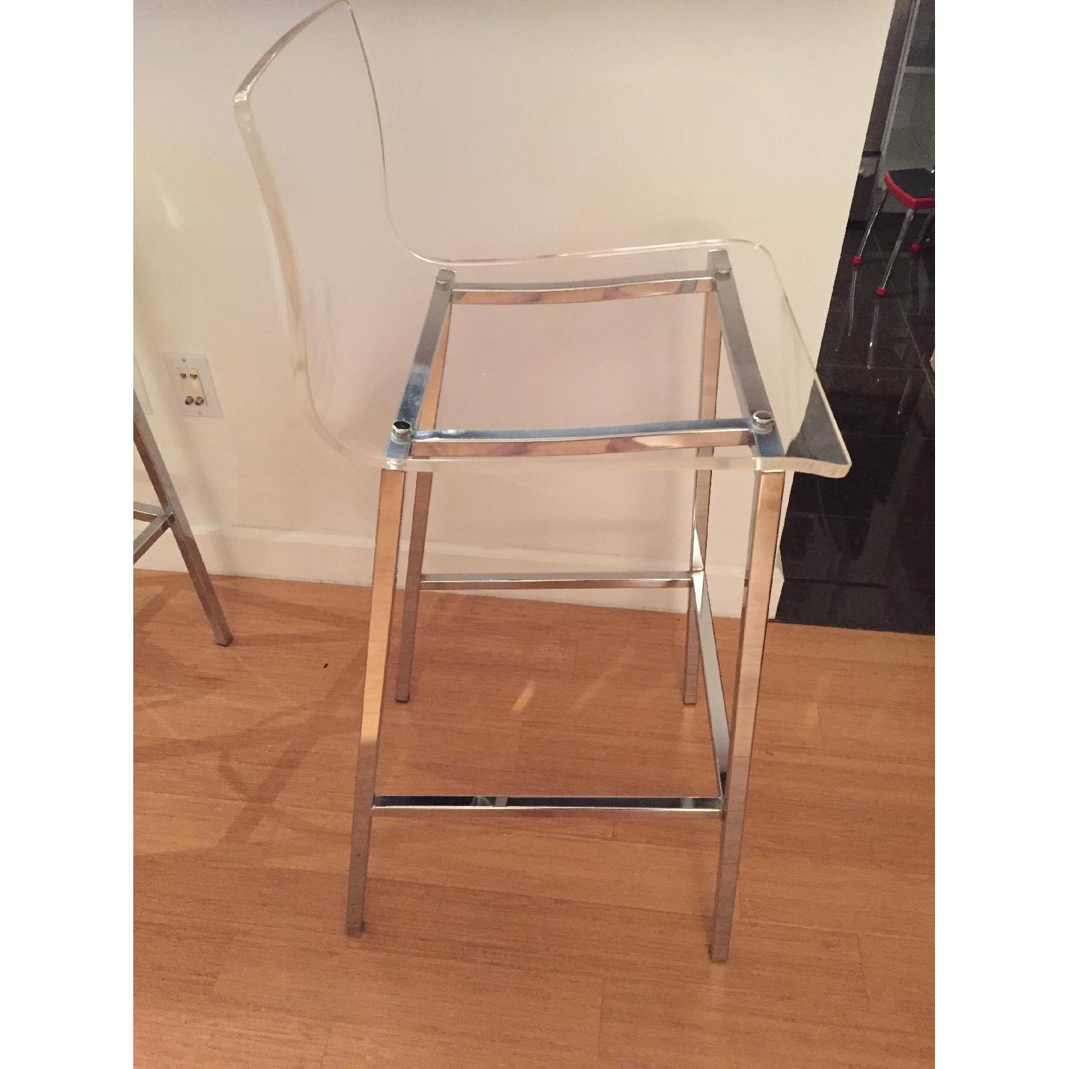 CB2 Acrylic & Chrome Bar Stools - image-2
