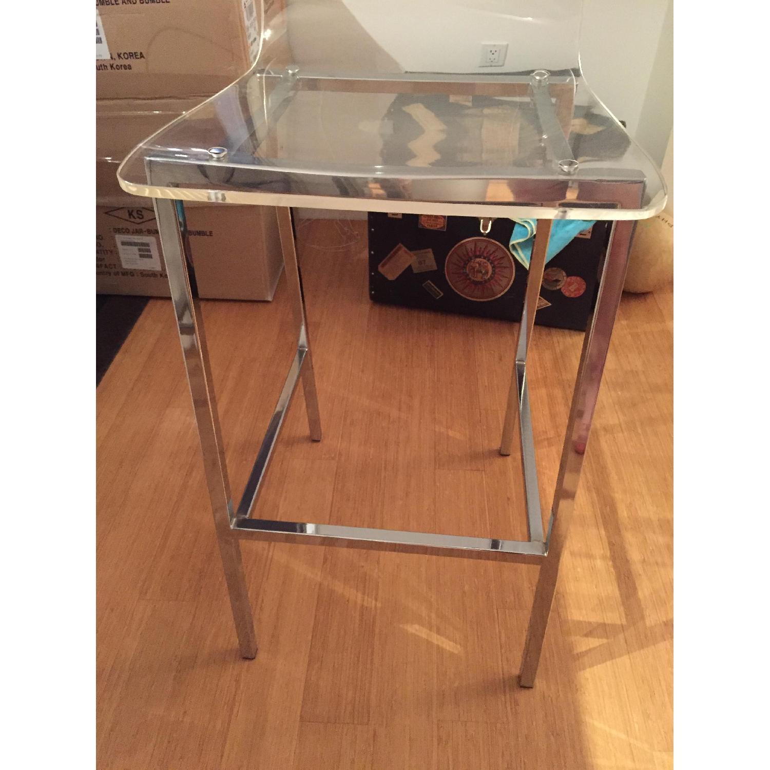 CB2 Acrylic & Chrome Bar Stools - image-3