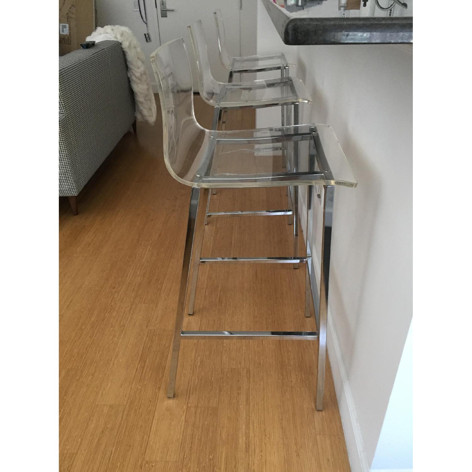 CB2 Acrylic & Chrome Bar Stools - image-5