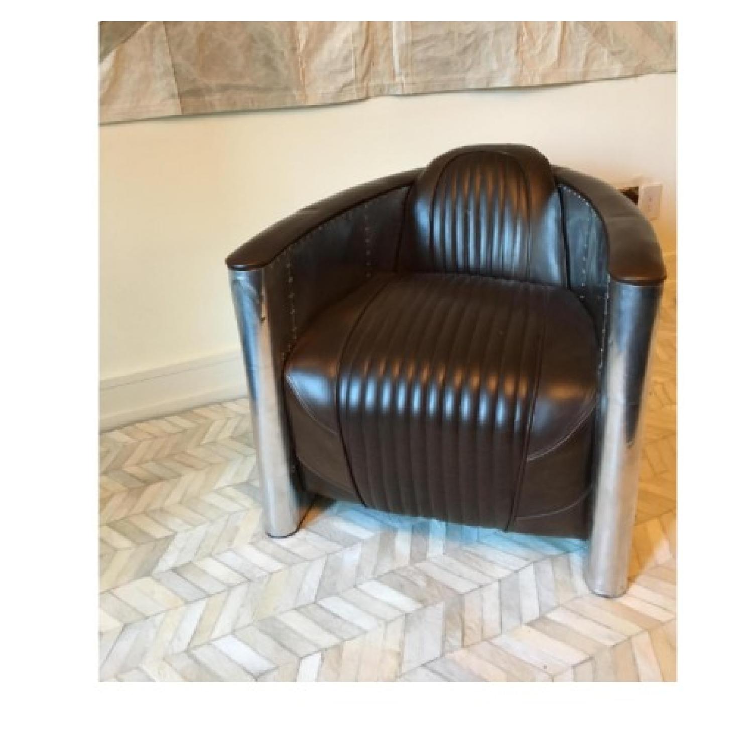 Leather Industrial Aviator Chair - image-9