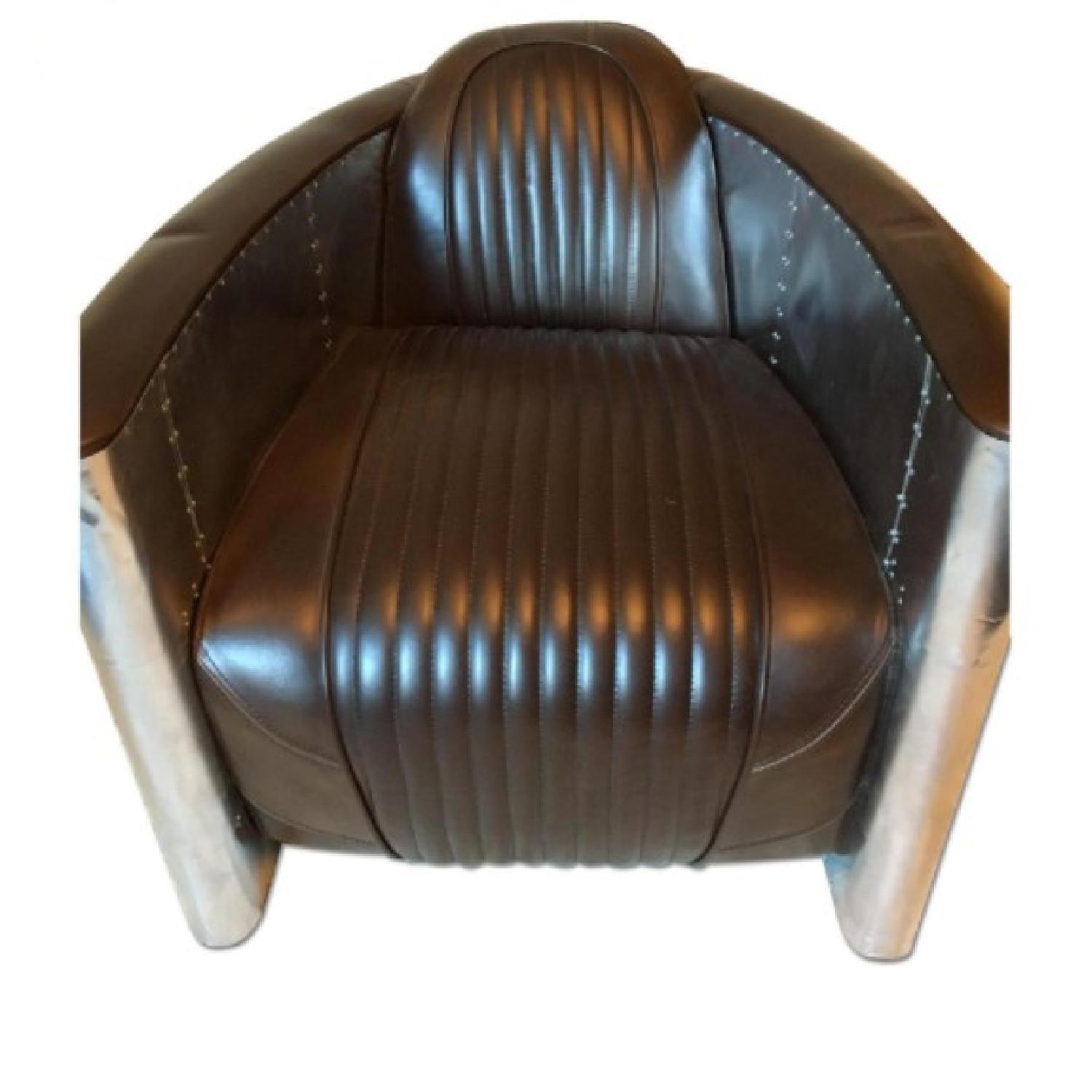Leather Industrial Aviator Chair - image-0