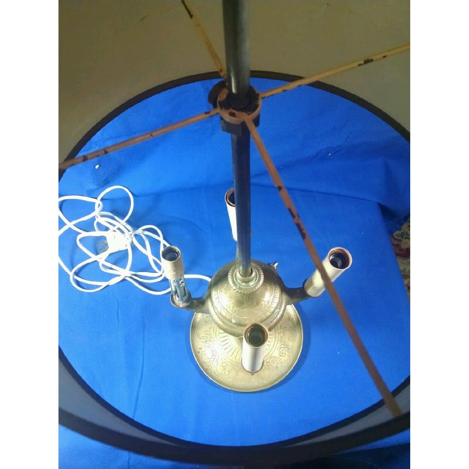 Antique Engraved Brass Tall Desk/Table Lamp - image-8