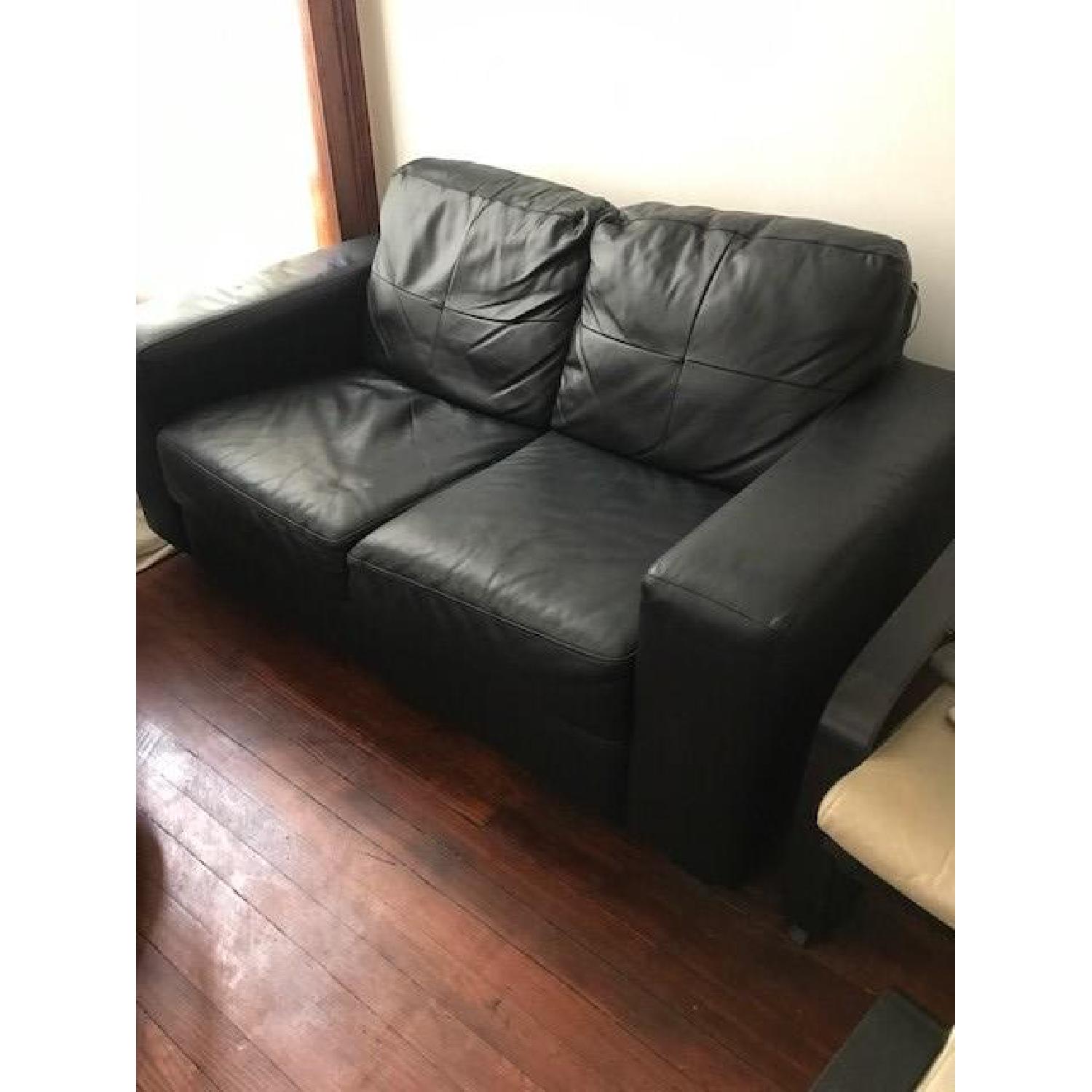 Ikea Skogaby Leather Loveseat - image-2