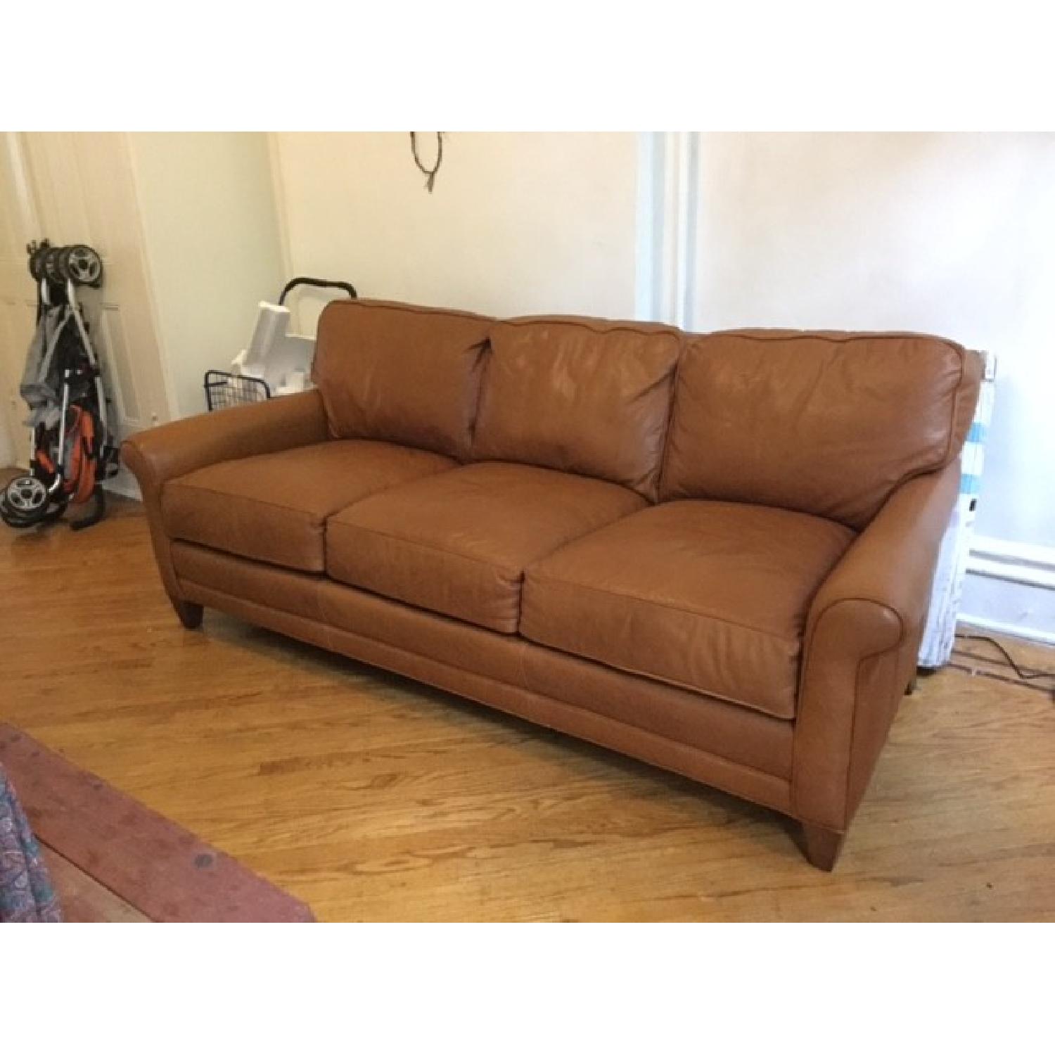 Brown Leather Couch - image-1