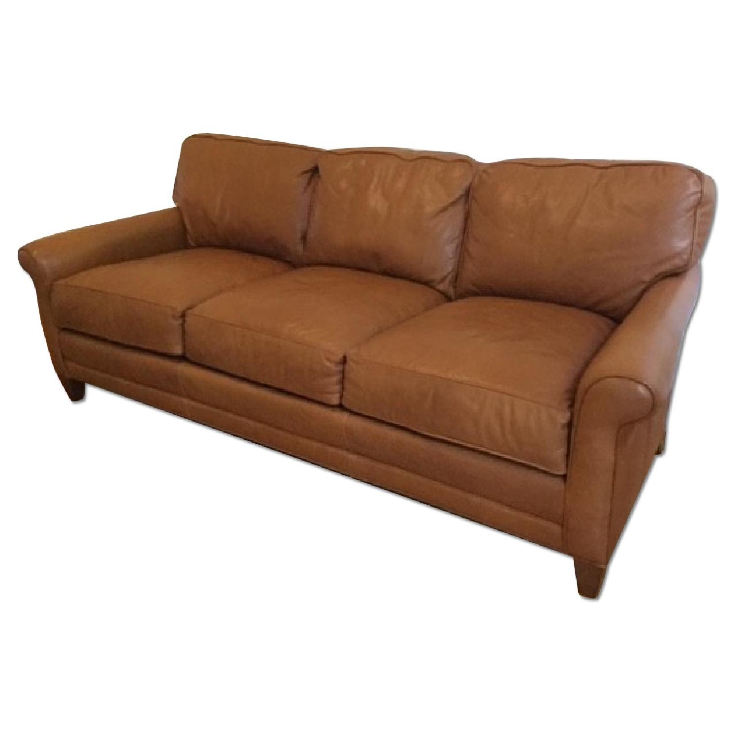 Brown Leather Couch - image-0