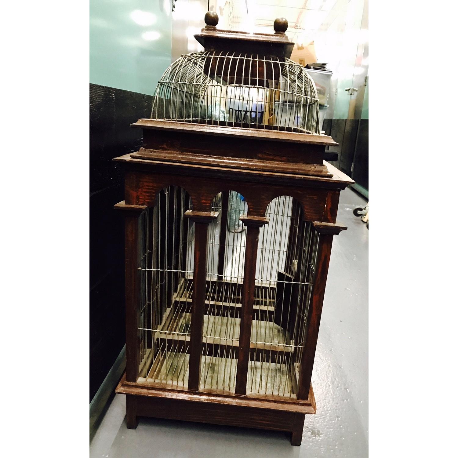 Antique Wooden Birdcage - image-2
