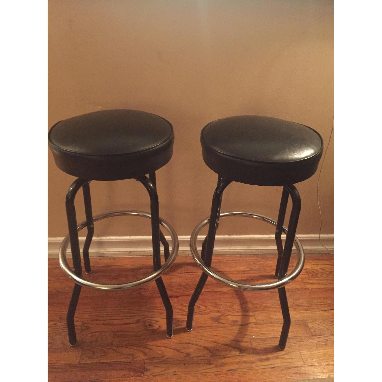 Mr Bar Stool Black Leather/Metal Bar Stools AptDeco