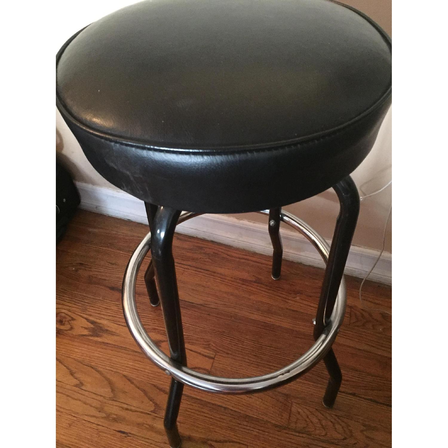 Mr Bar Stool Black Leather/Metal Bar Stools AptDeco