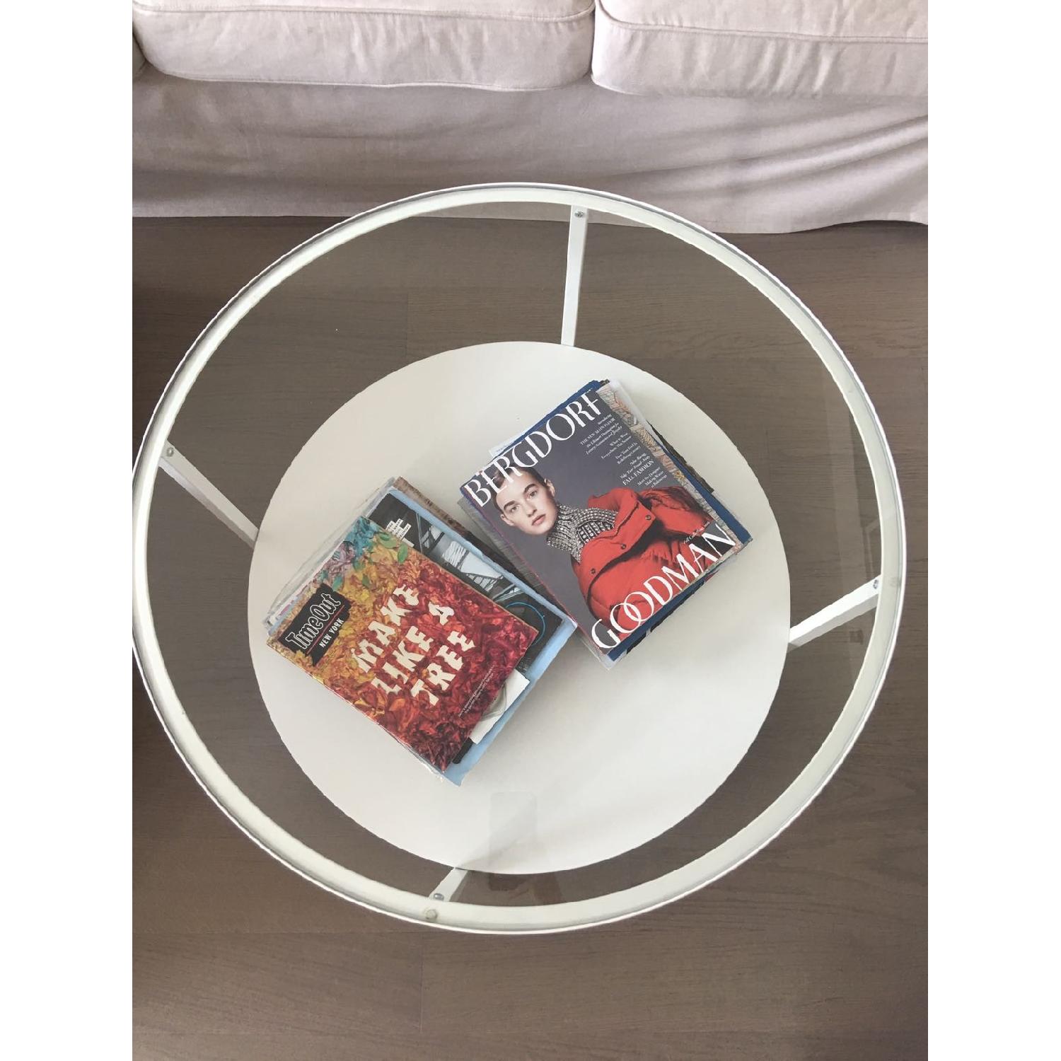 Ikea Glass/White Metal & Wood Coffee Table - image-2