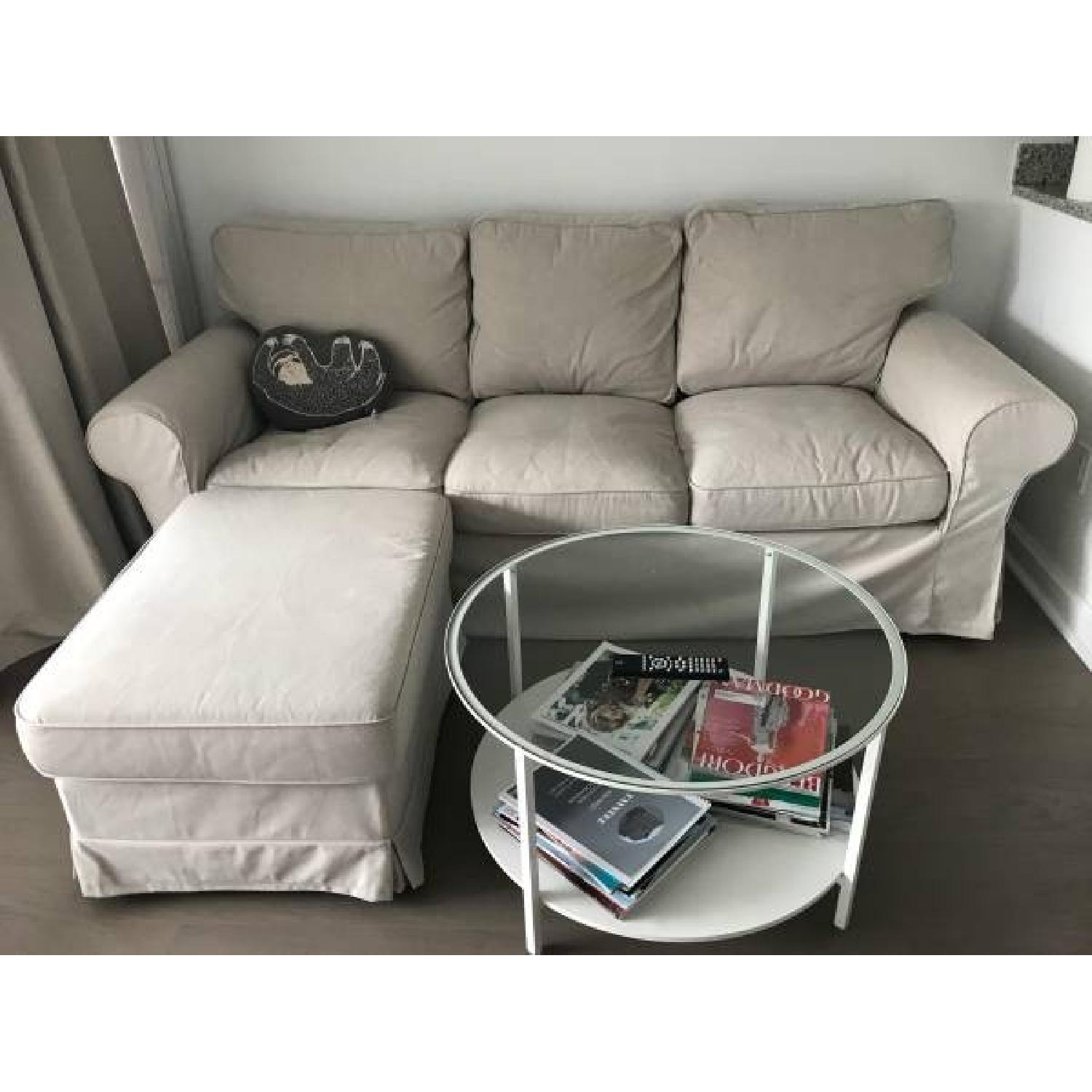 Ikea Glass/White Metal & Wood Coffee Table - image-3